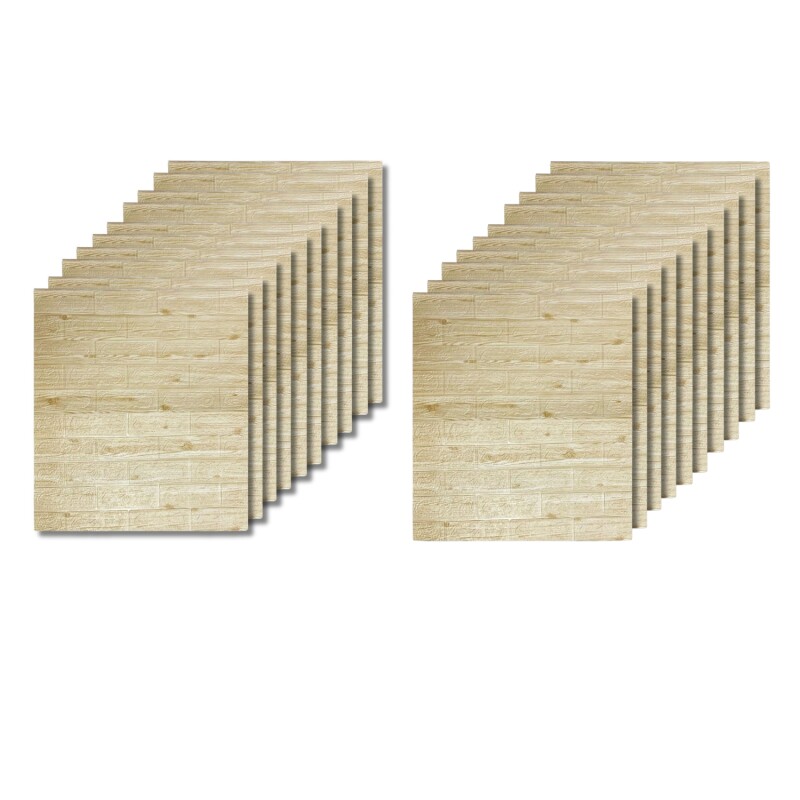 20 Placas Revestimiento Pared Autoadhesiva 70x77cm Promo X20 Madera Clara