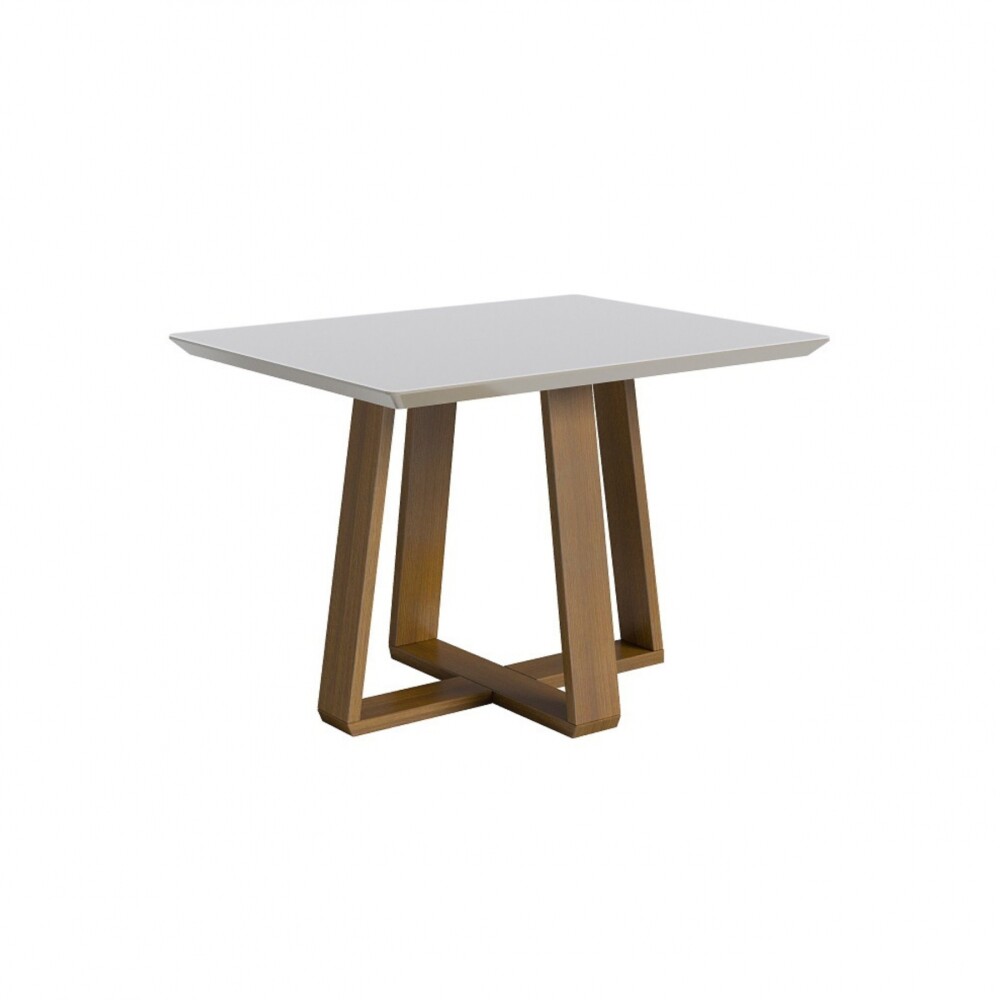 Mesa de Comedor Wood 1.2 Línea Manhattan - Vidrio - Blanco/Natural Mesa de Comedor Wood 1.2 Línea Manhattan - Vidrio - Blanco/Natural