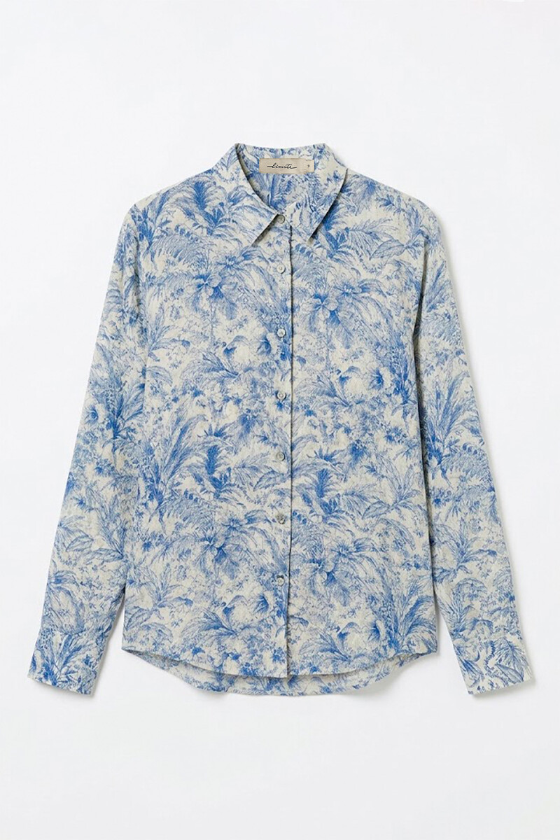 CAMISA JULIETA HOJAS AZUL