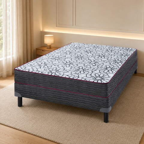 Conjunto Sommier IRIDIO Resortes y Capas de Espuma 2 Plazas 140 x 190 x 21 - Hasta 100Kg Conjunto Sommier IRIDIO Resortes y Capas de Espuma 2 Plazas 140 x 190 x 21 - Hasta 100Kg
