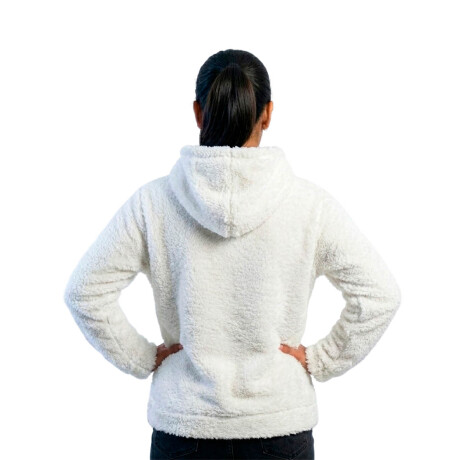 Set2 Buzos Canguro Polar Corderito Unisex Medio Cierre Rosado/Blanco