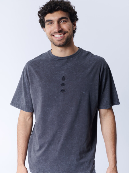 Remera oversize Tribal Gris Oscuro