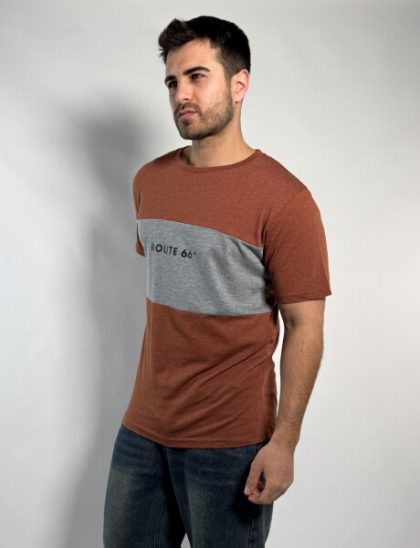 Remera combinada Ladrillo