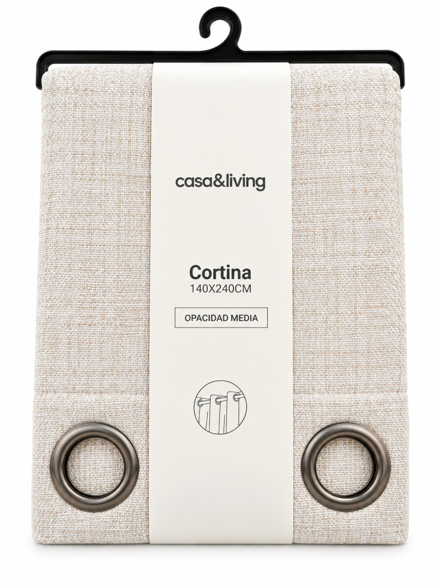 CORTINA CON 8 OJALILLOS - BEIGE 