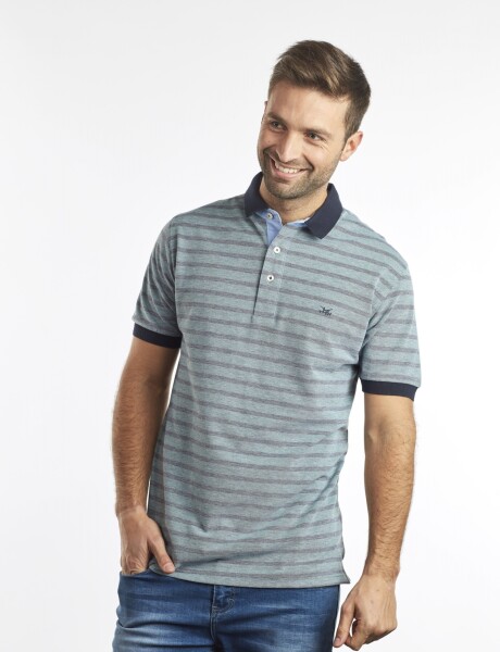 Polo Pique Rayada Verde