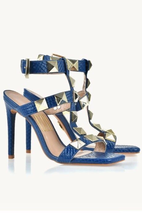 Sandalia taco alto Snake Safita Azul