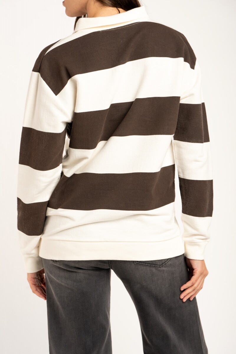 Sweater Polo Algodon Marron