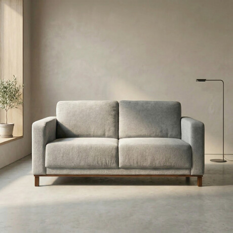 Sofá Barcelo - Tela Microfibra - 2 cuerpos Kruger 06-155 (Ceniza)