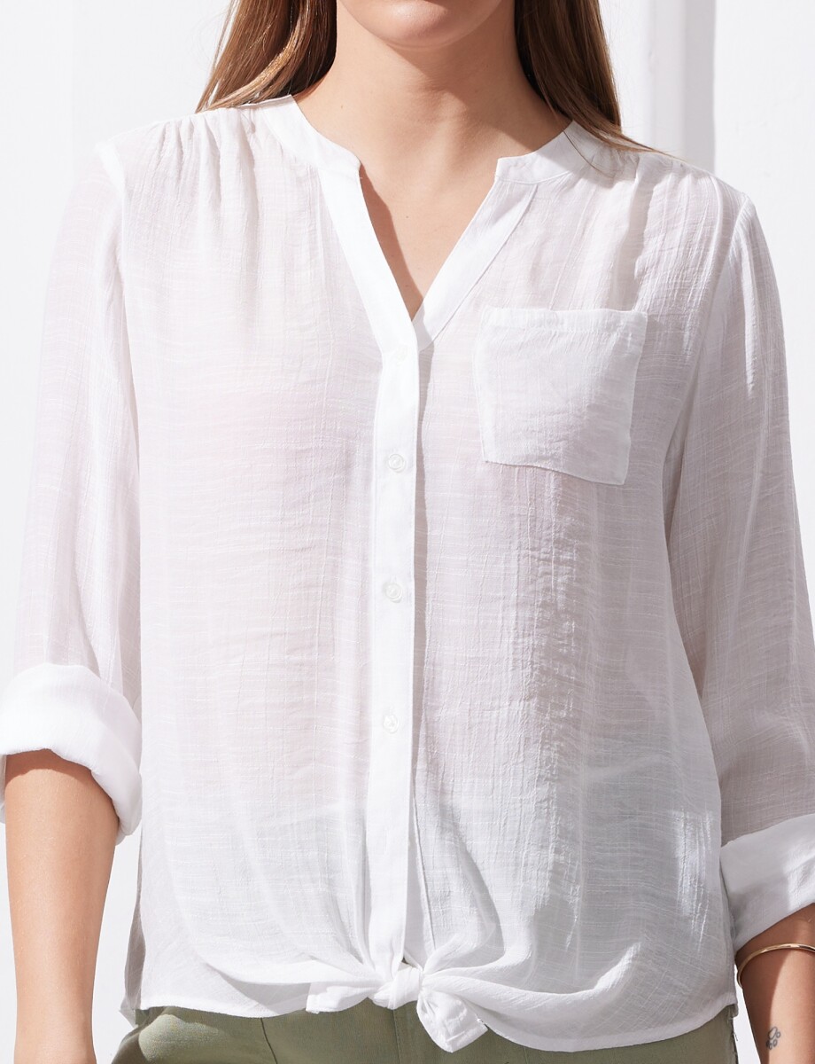 Blusa Nudo Botones - Blanco 