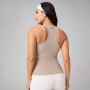 Bividi Modal Rib High Neck Built-In Bra Tank Mujer Brutalist Khaki