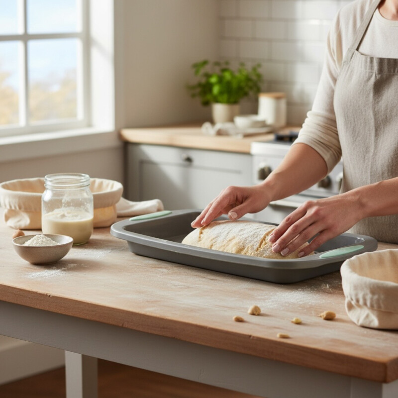 Molde Rectangular de Silicona para Tortas 34.7×21.5×2.8cm Gris