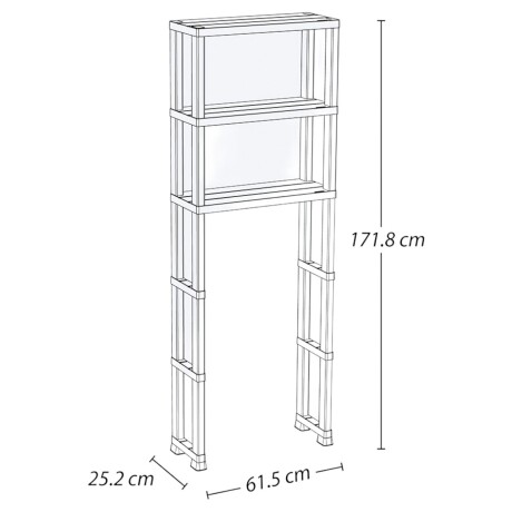 Estantería Organizadora para Baño sobre Inodoro Rimax 3 Estantes Blanco