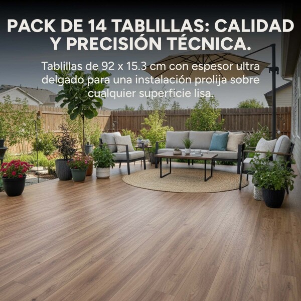 Piso Vinílico Autoadhesivo Piso Flotante Símil Madera x 1m2 Color Beige