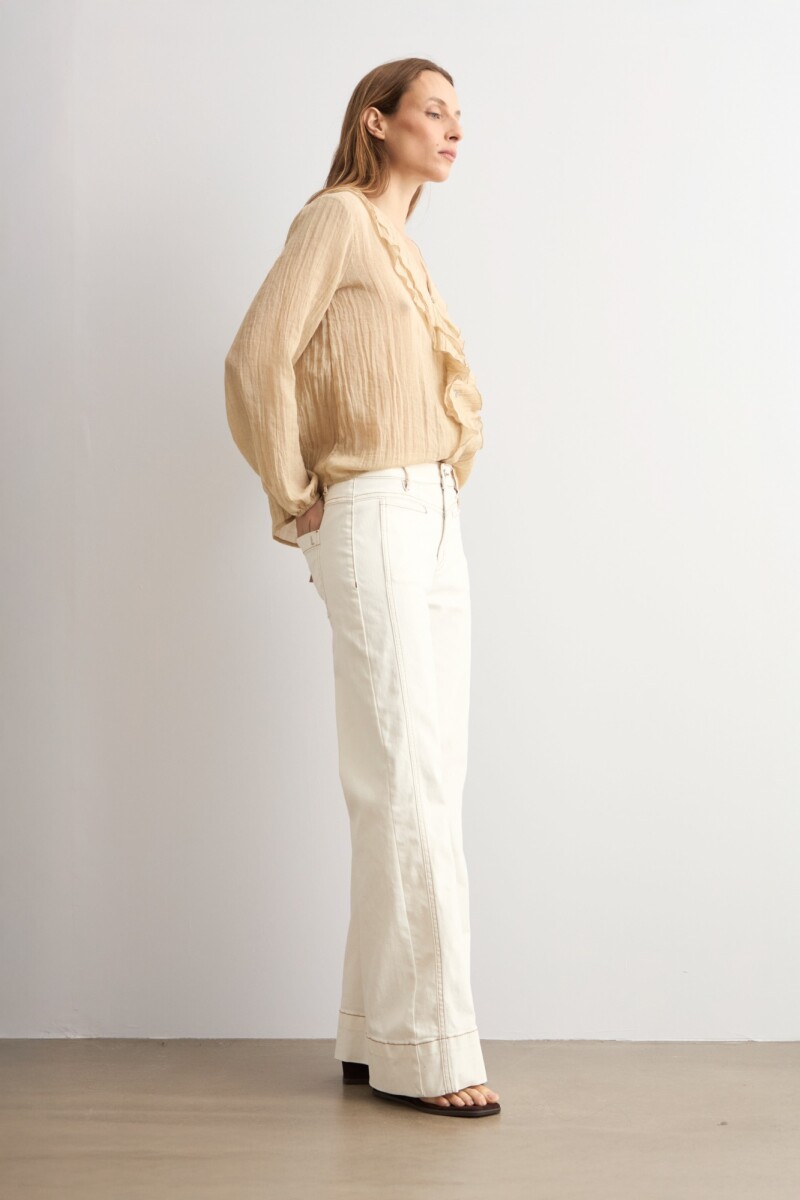 Jean wide leg Flora crudo