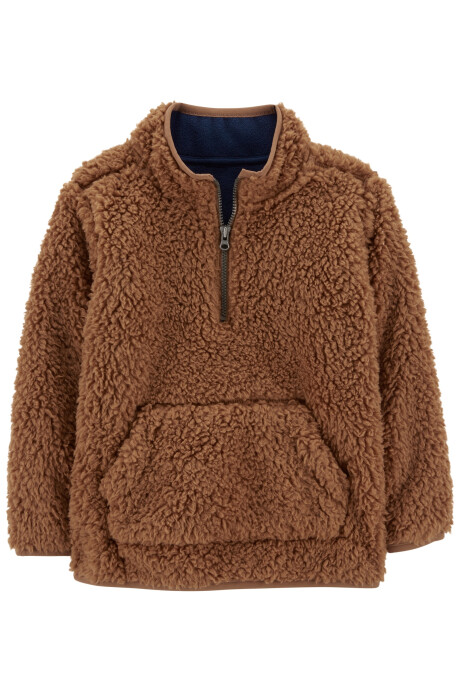 Buzo de sherpa con bolsillo canguro Sin color