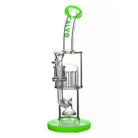 BONG CALVO GLASS MEDIUM SHOWER TO TREE PERC 27CM VERDE