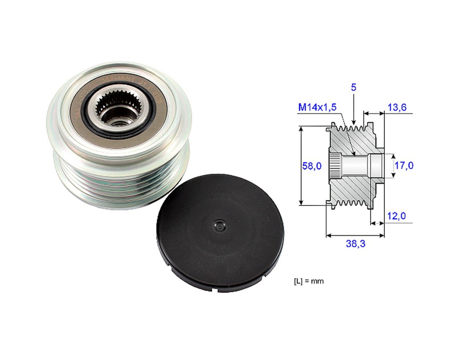 Polea Alternador Marcha Libre Toyota Corolla 03-14 