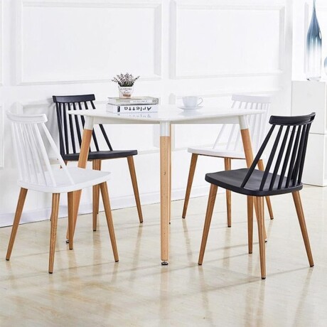 Set 4 Sillas Comedor Polipropileno y Metal Moderna Versátil Blanco