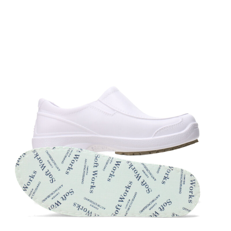 Zapatos Unisex SOFT WORKS BB antideslizante Blanco