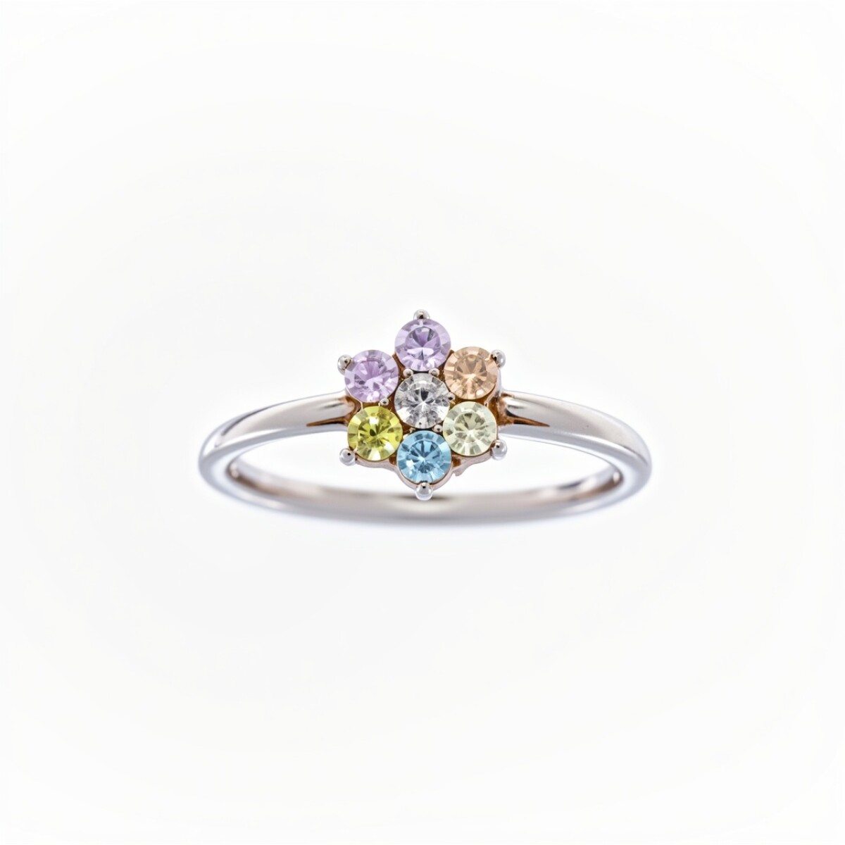 Anillo Flor-Plata 925-Piedra Zirconia Varias -AN3254 - conpiedra 