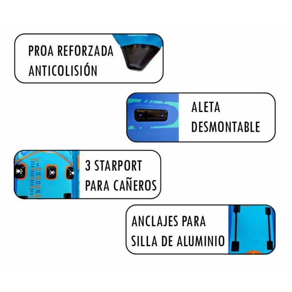 Kayak Bote Paddle Board Pescador Silla Porta Reel 3.4m TABLA PADDLE BOARD PESCADOR 3.40MT FB340