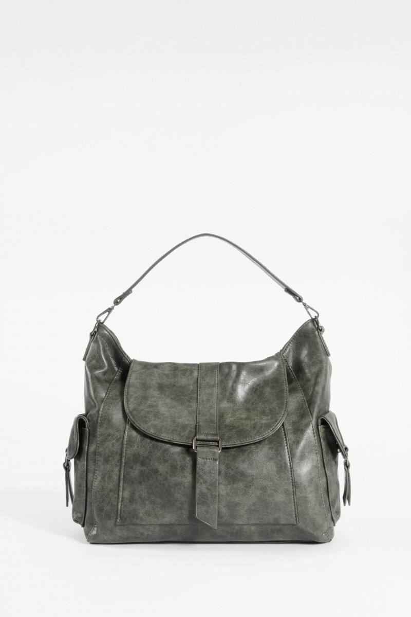 Cartera hobo con tapa verde