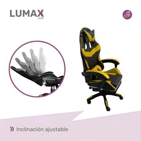 Silla Gamer Lumax Modelo ROM Negro/Amarillo