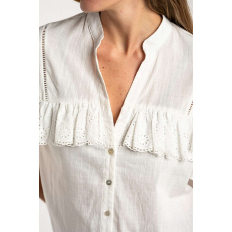 Blusa Volados Algodón Nacar