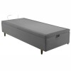 Cama Baúl HE Tapizada en Tela Modelo 1439 90 x 190 - Gris Cama Baúl HE Tapizada en Tela Modelo 1439 90 x 190 - Gris