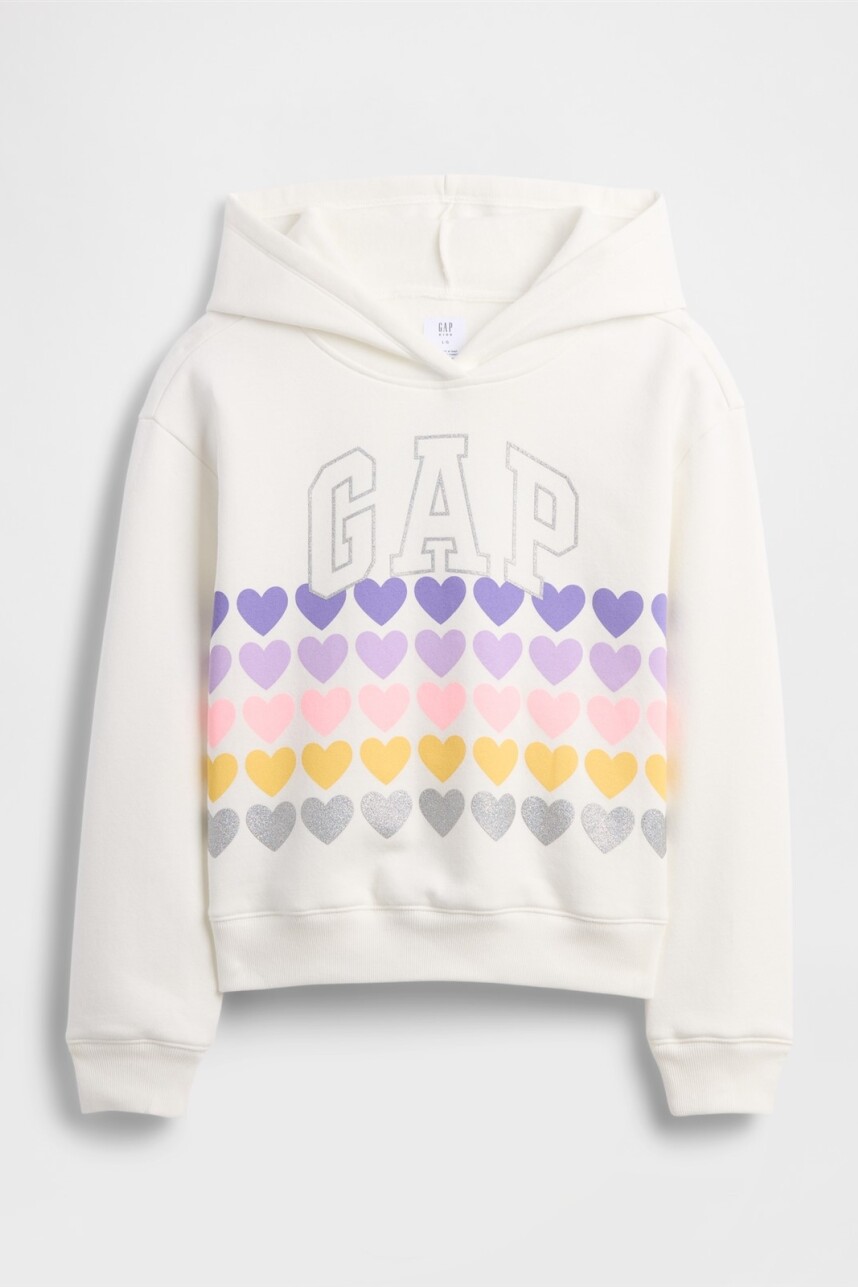 Canguro Logo Gap Niña White Heart Graphic