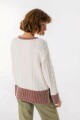 Sweater Mix Blanco/Bordeaux