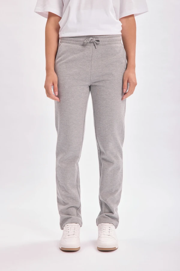 Pantalón deportivo recto Gris Melange Claro