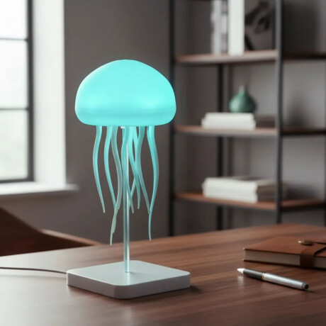 Lámpara Medusa LED Multicolor USB Con Movimiento Recargable Blanco