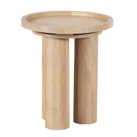 MESA AUXILIAR MDF-Y-MADERA NATURAL-BEIGE CYLINDER NATURAL