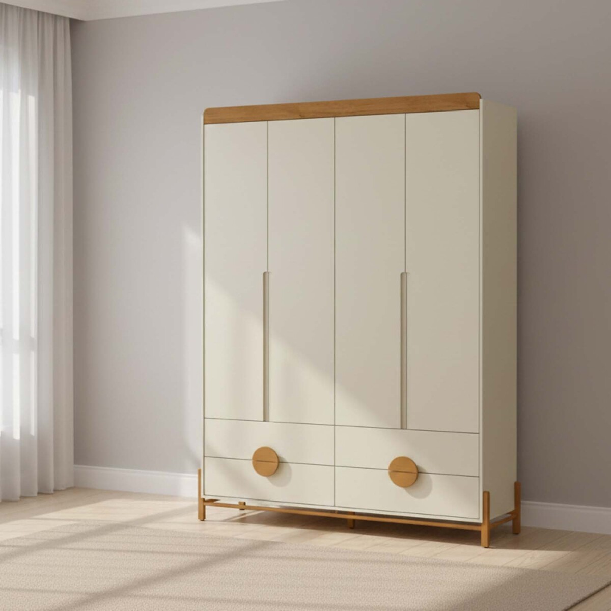 PLACARD TESS KIDS - 4 PUERTAS MDF BLANCO 