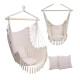 Silla Hamaca Paraguaya C/amohadones Fleco Calidad Premium Blanco
