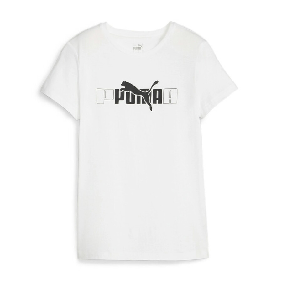 Remera de Mujer Puma Ess Logo Blanco - Negro
