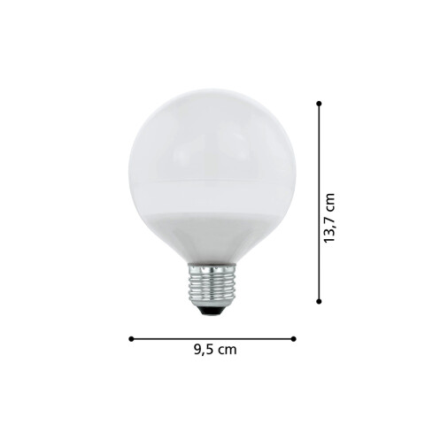 Lámpara LED globo opal cálida G95 E27 12W EG5062