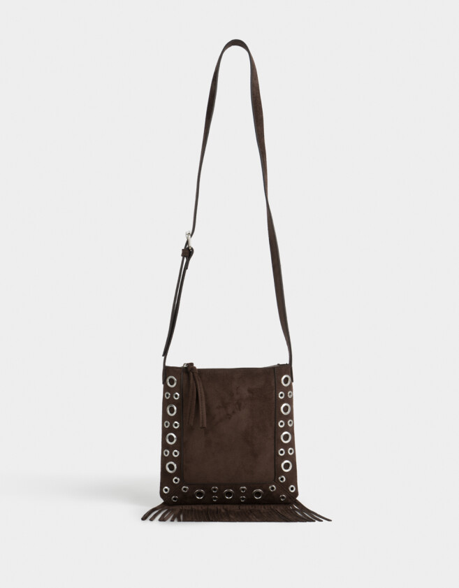 Bandoleras Bandolera Suede Flecos - Marron Chocolate