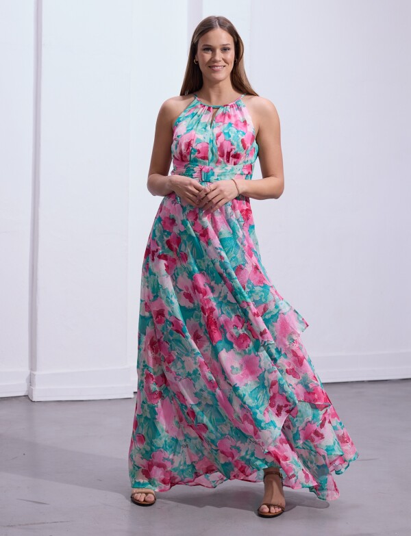 Vestido Noche Maxi MULTI/ROSA