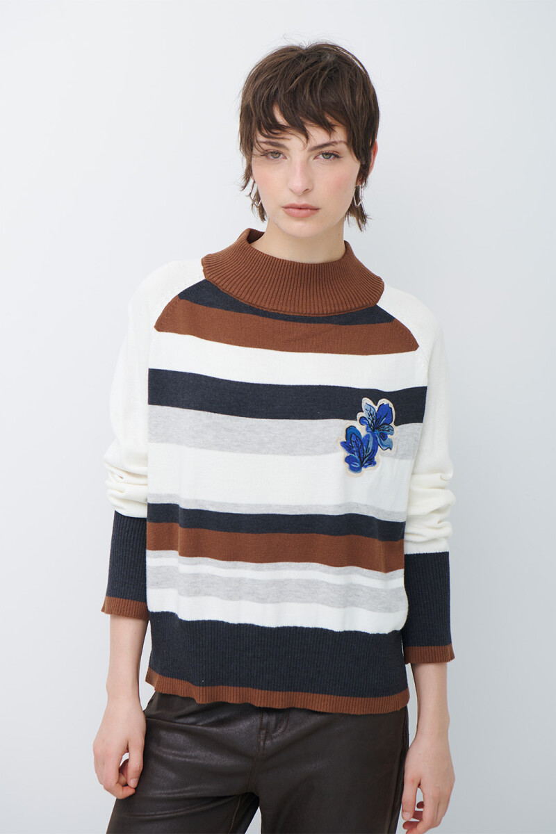 POLERA RAYA FLOR NATURAL