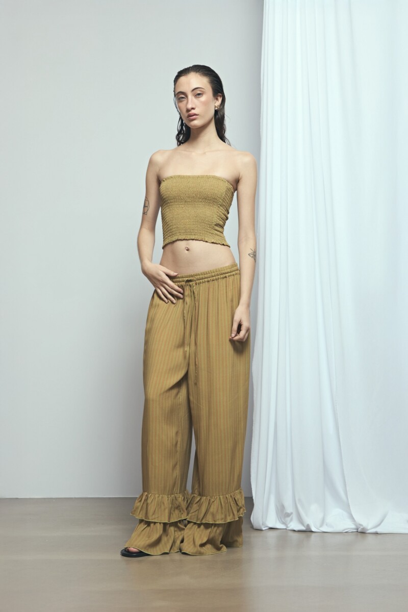 Top bandeau rayado PREVENTA marrón