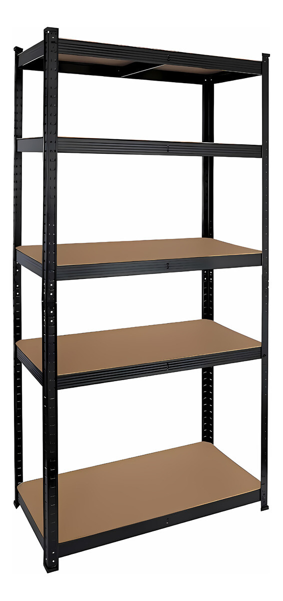 Estanteria Metalica Multiuso Industrial Mdf Regulable - Negro 