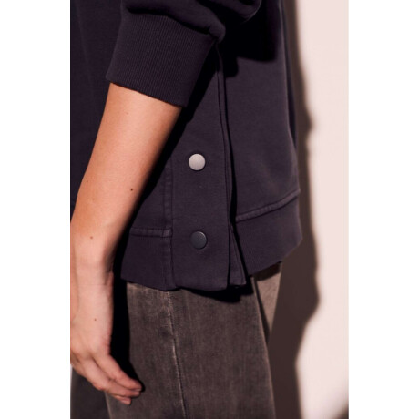 Sweater Capucha Lavado Negro Lavado