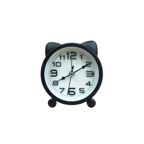 Reloj de escritorio con orejitas de gato Negro