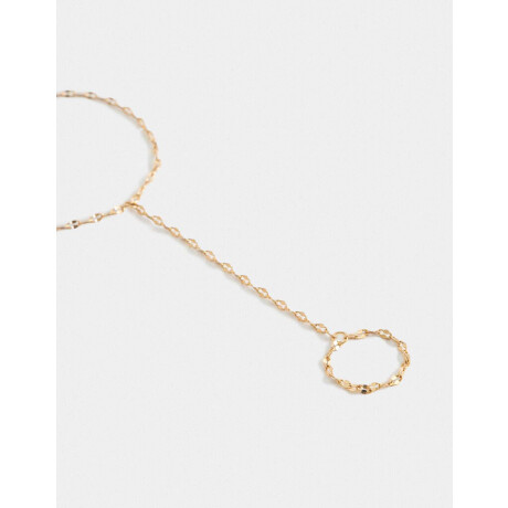 Pulsera Flexible Con Anillo Dorado