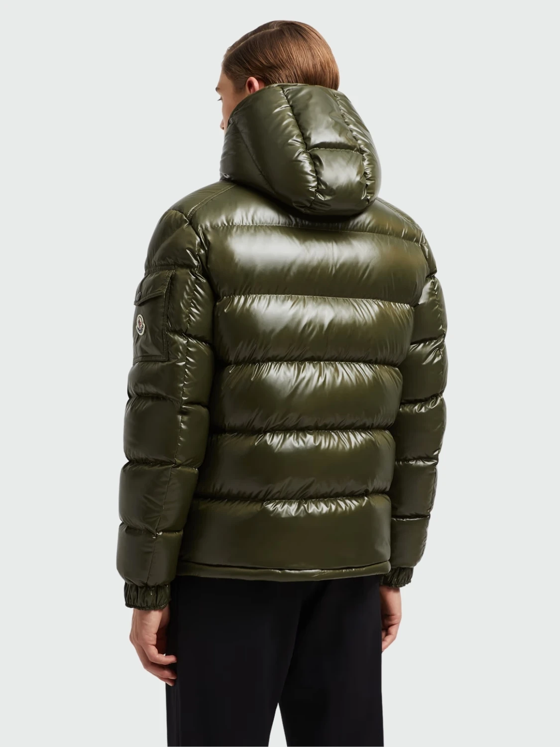 Moncler - Chaqueta rellena de plumas con capucha desmontable, Maya Verde