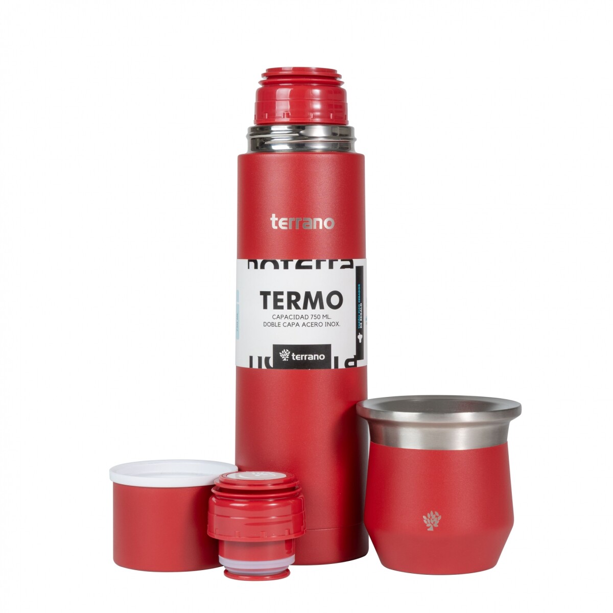 Kit Acero Bala - 750mL + Mate Flap - Rojo 