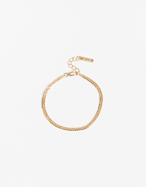 Pulseras Flexibles Metal Pulsera Flexible Cadena Chata - Dorado