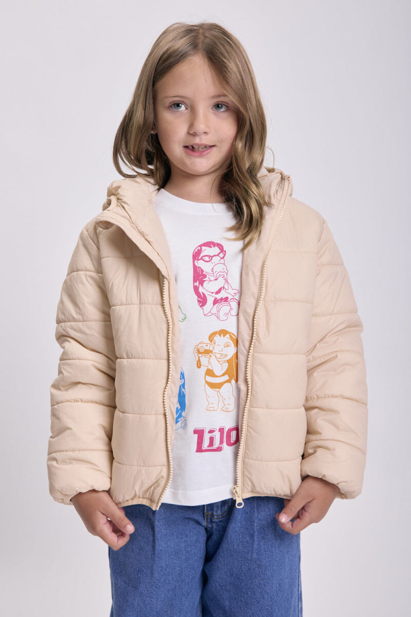 Campera capitoneada Beige